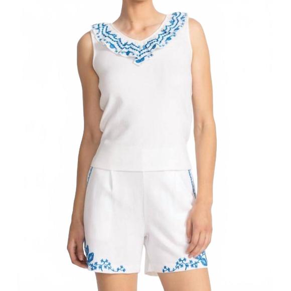 NEW JOHNNY WAS mixed media flutter tank daria in white - Picture 1 of 4